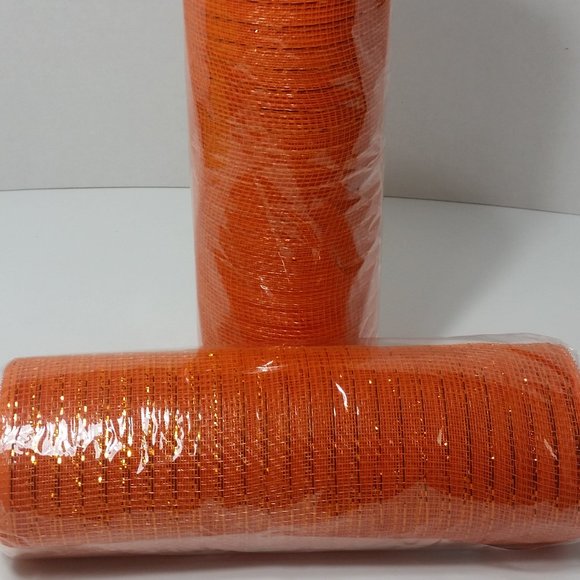 2 Rolls Deco Mesh Wreath Making & Crafts Orange - Picture 2 of 4
